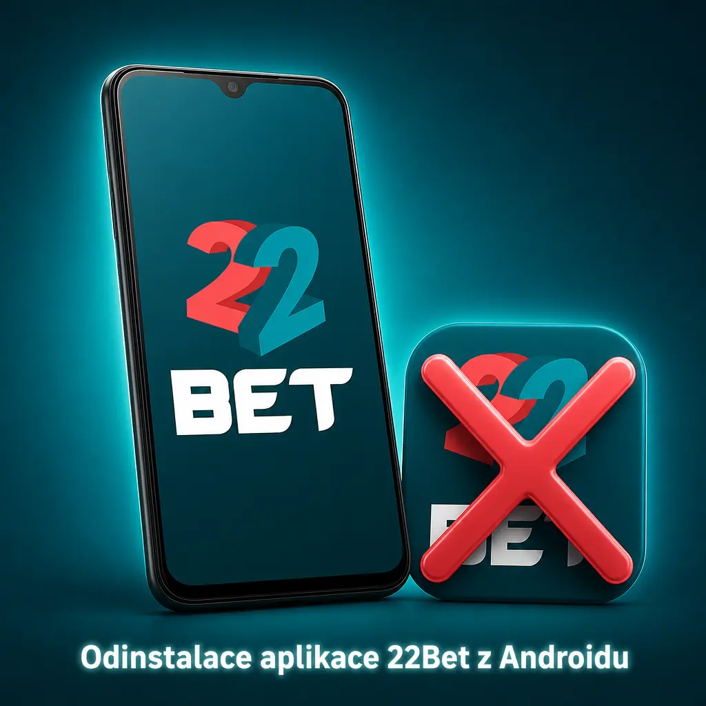 Odinstalace aplikace 22Bet z Androidu – podržení ikony a potvrzení odinstalování v nabídce telefonu